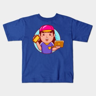 cute graphic designer character Kids T-Shirt